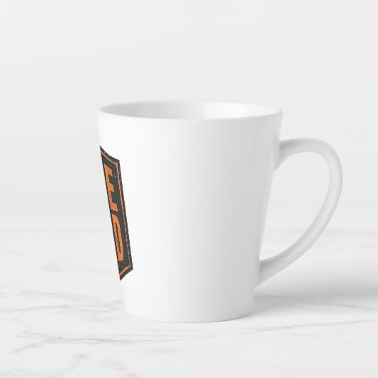 Distressed Orange "Ride Hard" Patch Latte Mok (Rechts)