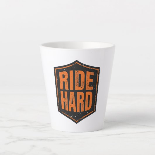 Distressed Orange "Ride Hard" Patch Latte Mok (Voorkant)
