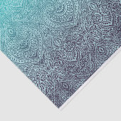 Distressed Ornamental Ombre Turquoise en Paarse Tissuepapier (Detail)