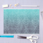 Distressed Ornamental Ombre Turquoise en Paarse Tissuepapier (Craft)