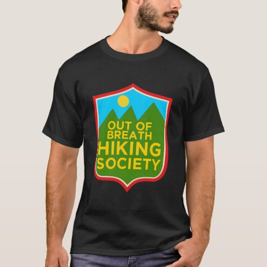 Distressed Out Of Breath Hiking Society T-shirt (Voorkant)