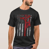Distressed Patriotic Electric Cable Lineman Americ T-shirt (Voorkant)