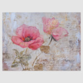 Distressed Pink Poppies Tissuepapier (Voorkant)