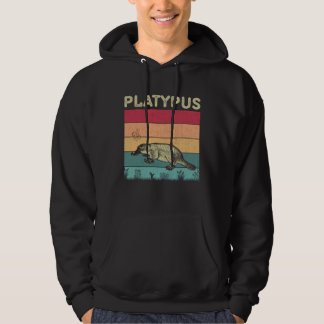 Distressed Platypus Lover Boys Girls Retro Style P Hoodie