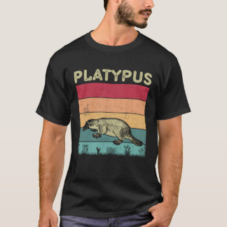 Distressed Platypus Lover Boys Girls Retro Style P T-shirt