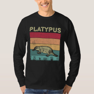 Distressed Platypus Lover Boys Girls Retro Style P T-shirt