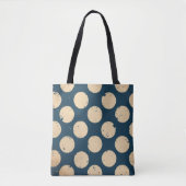 Distressed Polka Dot Pattern in Marine en Beige Tote Bag (Voorkant)