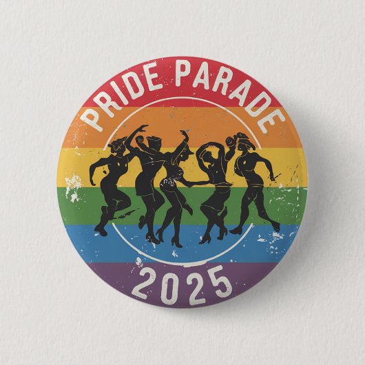 Distressed Pride Parade dansende figuren Ronde Button 5,7 Cm (Voorkant)