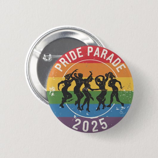 Distressed Pride Parade dansende figuren Ronde Button 5,7 Cm (Voorkant /achterkant)