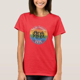 Distressed Pride Parade Dansende Figuren Vrouwen T-shirt