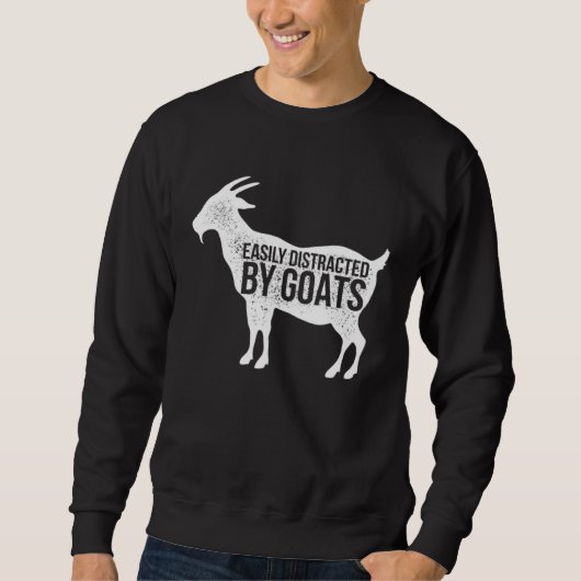 Distressed Quote Easily Distracted Retro Goats Trui (Voorkant)