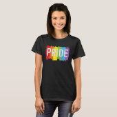 Distressed Rainbow Pride Support Equal Gay LGBT T-shirt (Voorkant volledig)
