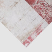 Distressed Red and White Damask Collage Tissuepapier (Detail)