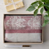 Distressed Red and White Damask Stripes Tissuepapier (Geschenk)