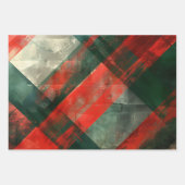  Distressed Red Green Tartan Plaid Inpakpapier Vel (Voorkant 3)
