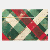  Distressed Red Green Tartan Plaid Inpakpapier Vel (Voorkant 2)