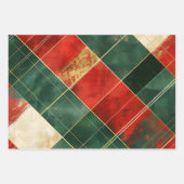 Distressed Red Green Tartan Plaid Inpakpapier Vel (Voorkant 3)