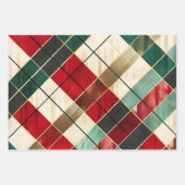 Distressed Red Green Tartan Plaid Inpakpapier Vel (Voorkant 2)