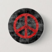 Distressed Red Peace Sign Ronde Button 5,7 Cm (Voorkant)