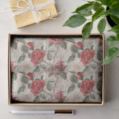 Distressed Red Roses op Abstracte krantenpapier Tissuepapier (Geschenk)