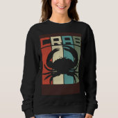 Distressed Retro Crab Graphic Seafood & Crab Trui (Voorkant)