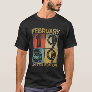 Distressed Retro February 1959 63Rd Birthday 63 Yr T-shirt