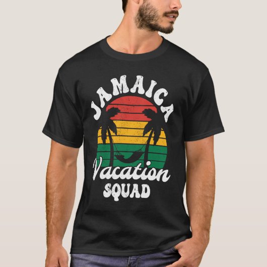 Distressed Retro Jamaica Vacation Squad Caribbean T-shirt (Voorkant)