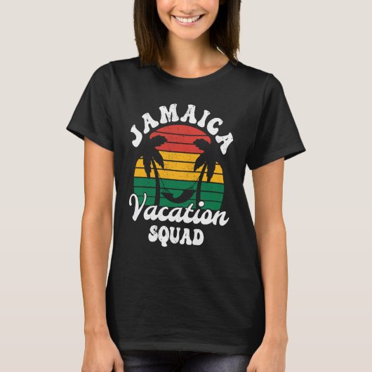 Distressed Retro Jamaica Vacation Squad Caribbean  T-shirt (Voorkant)