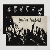 Distressed Rock op uitnodiging voor concert (Voorkant / Achterkant)