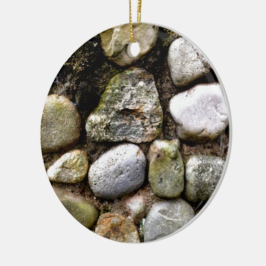Distressed Rocks stenen veldsteen patroon Keramisch Ornament (Links)