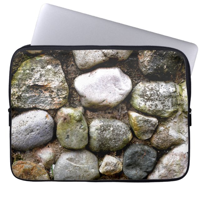 Distressed Rocks stenen veldsteen patroon Laptop Sleeve (Voorkant)