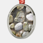 Distressed Rocks stenen veldsteen patroon Metalen Ornament (Links)