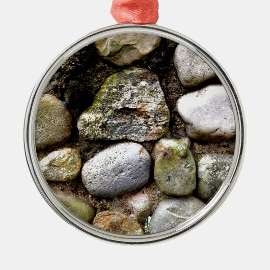 Distressed Rocks stenen veldsteen patroon Metalen Ornament (Voorkant)
