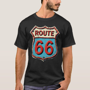 Distressed Route 66 T-shirt voor mannen