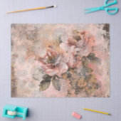 Distressed Roze Geïnspireerd Bloemen Decoupage Tissuepapier (Craft)