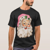 Distressed  Roze Kerstman Roze Kerst T-shirt (Voorkant)