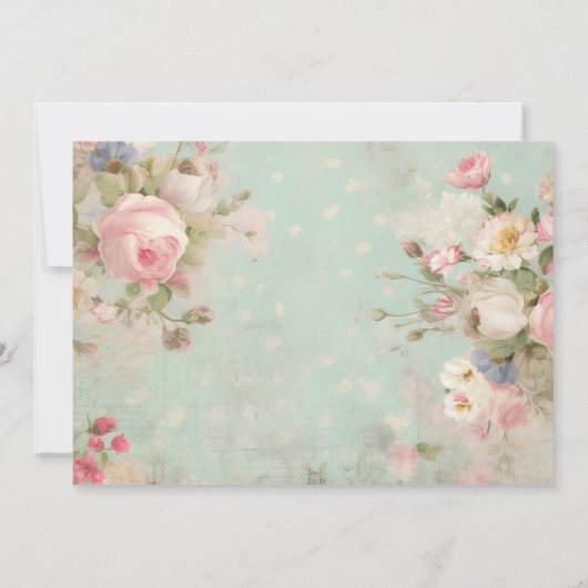 Distressed  Rozen op Mint Notitiekaartje (Achterkant)