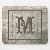 Distressed Rustic Stone gepersonaliseerd monogram Muismat (Voorkant)