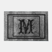 Distressed Rustic Stone Monogram gepersonaliseerd Deurmat (Voorkant)