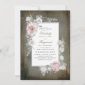 Distressed Shabby  Bloemenbruiloft Kaart (Voorkant)