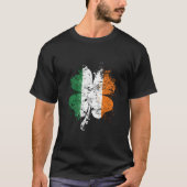 Distressed Shamrock Irish Flag Stpatrick'S Day Ire T-shirt (Voorkant)