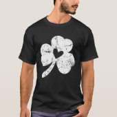 Distressed Shamrock Retro Irish Funny Green St Pat T-shirt (Voorkant)