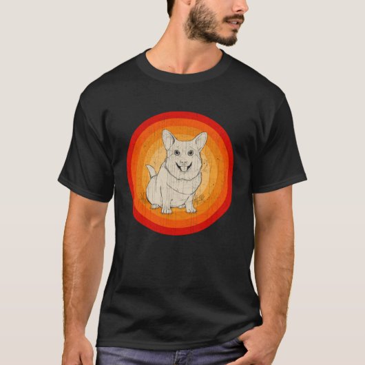 Distressed Shiba Inu Dog  Retro Style T-shirt (Voorkant)