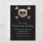 Distressed Skull Botten ANY EVENT Black Invitation Kaart (Voorkant)