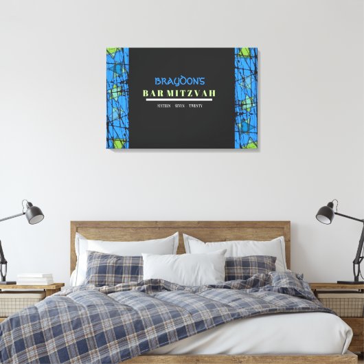 DISTRESSED STARS Bar Bat Mitzvah Sign In Board Canvas Afdruk (Insitu (Slaapkamer))