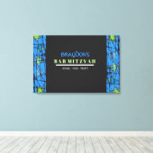 DISTRESSED STARS Bar Bat Mitzvah Sign In Board Canvas Afdruk (Insitu (Houten vloer))