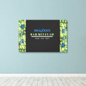 DISTRESSED STARS Bar Bat Mitzvah Sign In Board Canvas Afdruk (Insitu (Houten vloer))