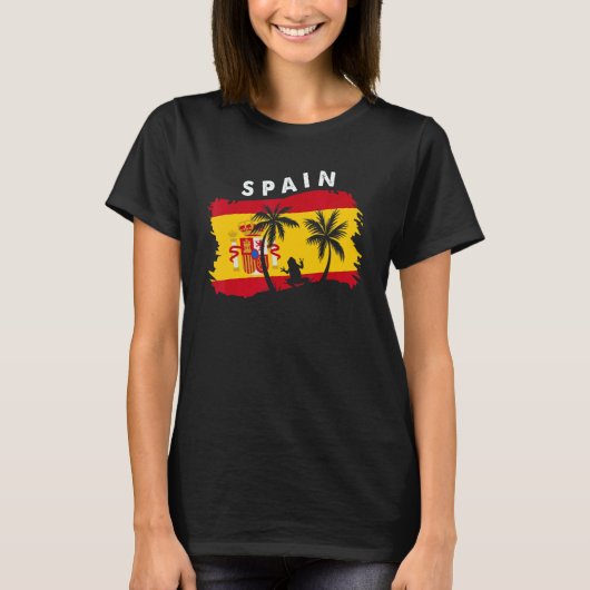 Distressed Style Spain Frog Present Spain T-shirt (Voorkant)
