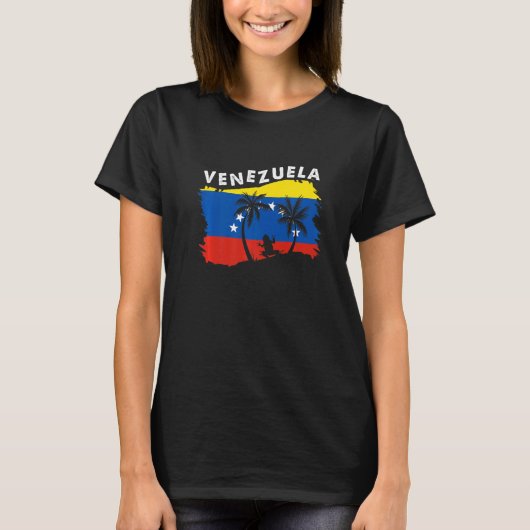 Distressed Style Venezuela Frog Present Venezuela T-shirt (Voorkant)