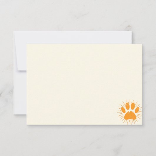 Distressed Sunbeam Dog Paw Blank Cream Off White Notitiekaartje (Voorkant)